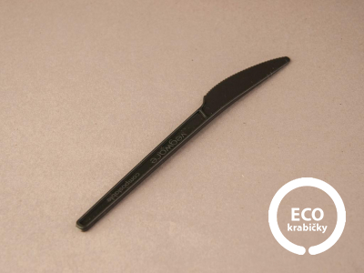 Bio plastový príborový nôž čierny 16,5 cm