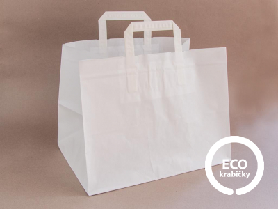 Bio papierová taška biela MENU BOX 32 × 22 × 28 cm