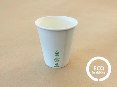 Papierový kelímok 200 ml PLASTIC FREE biely