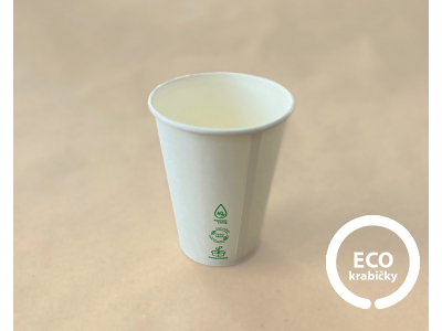 Papierový kelímok 300 ml PLASTIC FREE bílý
