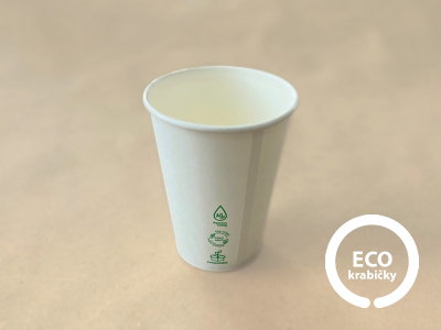 Papierový kelímok 300 ml PLASTIC FREE bílý