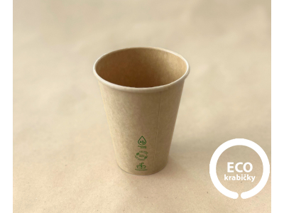 Papierový kelímok 300 ml PLASTIC FREE hnedý