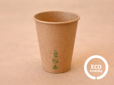 Papierový kelímok 300 ml PLASTIC FREE hnedý