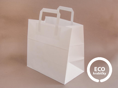 Bio papierová taška biela MENU BOX 28 × 17 × 27 cm