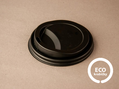 ECO CUP CPLA viečko čierne Ø 79 mm/8 oz horúci nápoj