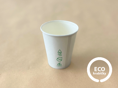 Papierový kelímok 150 ml PLASTIC FREE biely