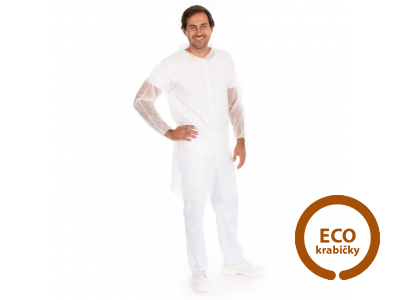Hygienický plášť ECO jednorázový s gombíkmi XL