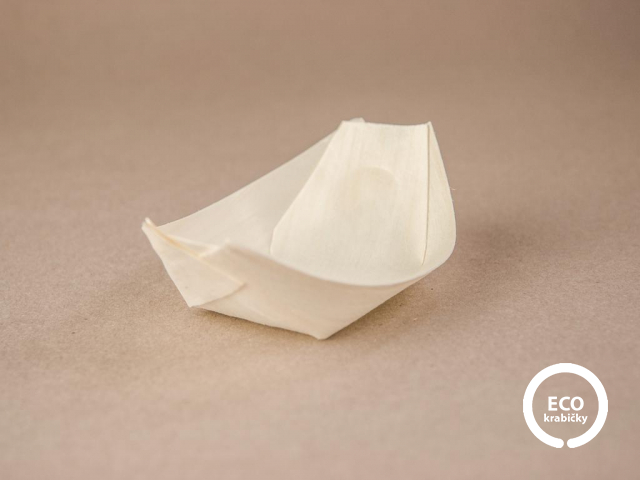 Drevená dýhová lodička 14×8 cm