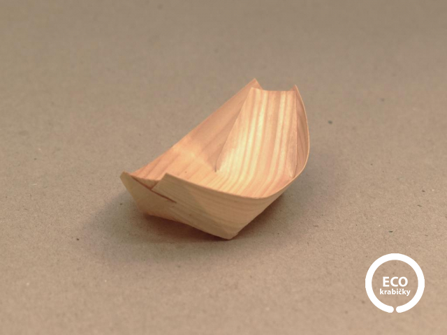 Drevená dýhová lodička 11,5×7 cm