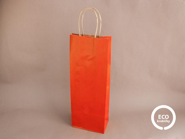Bio papierová taška na víno MOSELA 14 × 8 × 39 cm červená