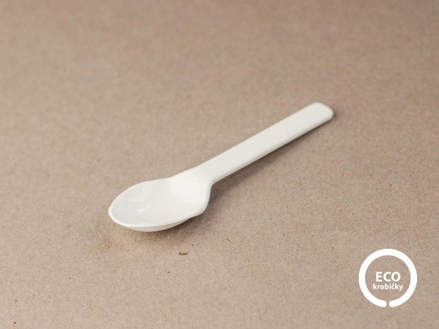 Bio plastová zmrzlinová lyžička 8 cm