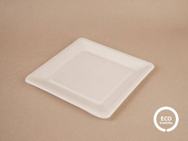 Tanier z cukrovej trstiny štvorec 20×20 cm