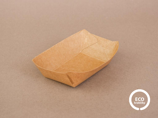 Bio papierový podnos KRAFT 11,1×7,5×3 cm (100 ml)