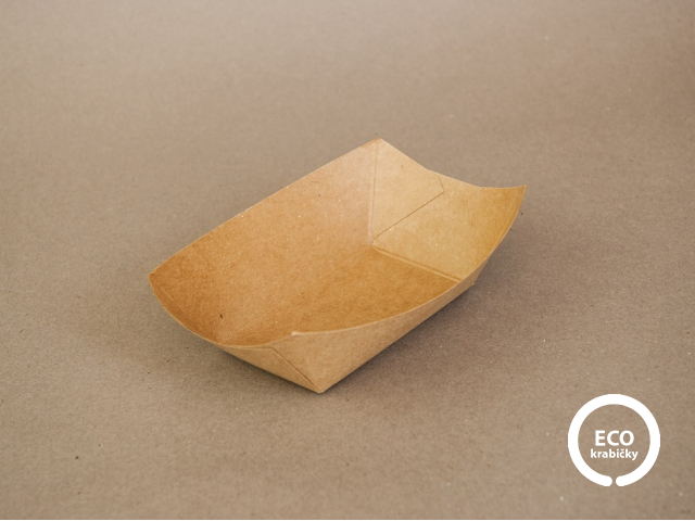 Bio papierový podnos KRAFT 13,8×9,7×3,7 cm (200ml)