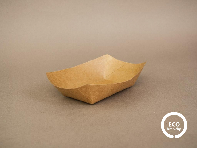 Bio papierový podnos KRAFT 15×10,5×3,7 cm (300ml)