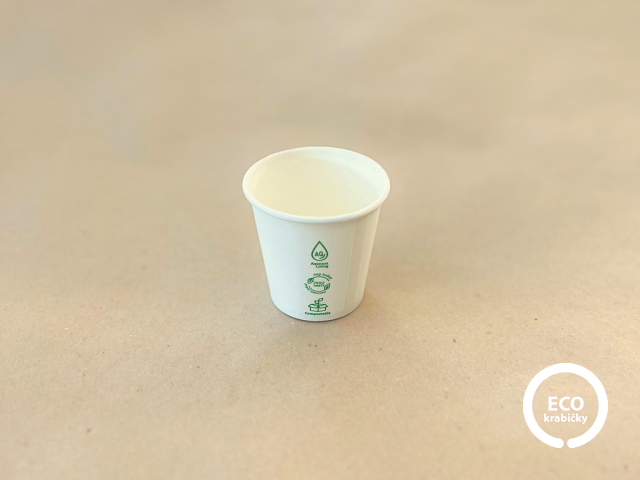 Papierový kelímok 100 ml PLASTIC FREE biely