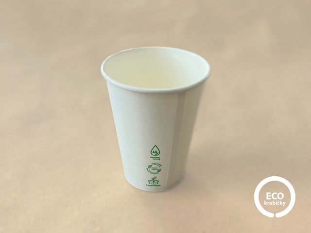 Papierový kelímok 300 ml (12oz) PLASTIC FREE bílý