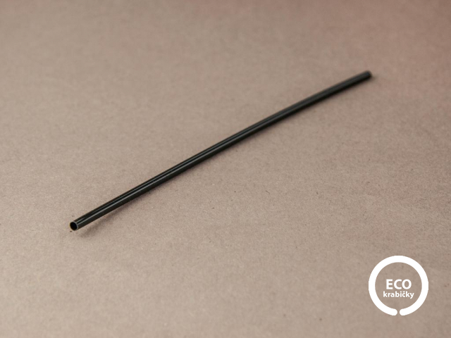 Bio PLA slamka nepriehľadná čierna Ø 0,3 cm