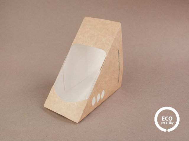 Papierový SENDVIČ box s PLA okienkom 75 mm