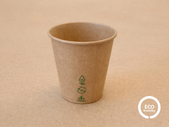 Papierový kelímok 200 ml PLASTIC FREE hnedý