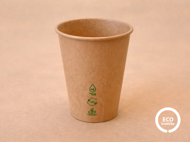 Papierový kelímok 300 ml PLASTIC FREE hnedý