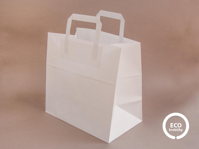 Bio papierová taška biela MENU BOX 28 × 17 × 27 cm