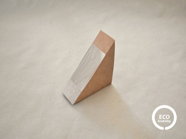 Papierový SENDVIČ box s PLA okienkom 52 mm