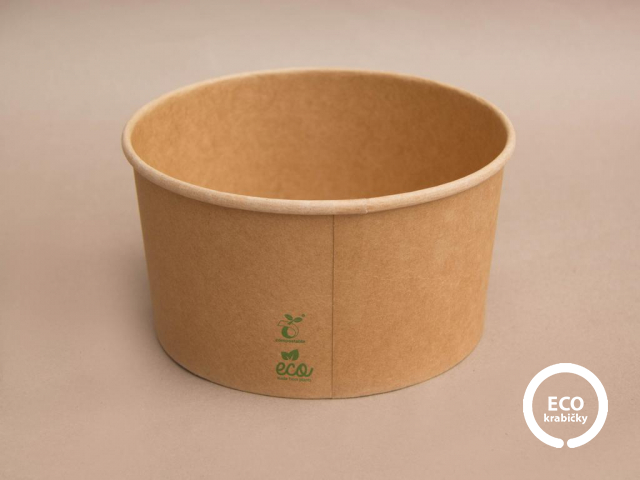 Papierová miska hnedá Plastic Free 1000 ml