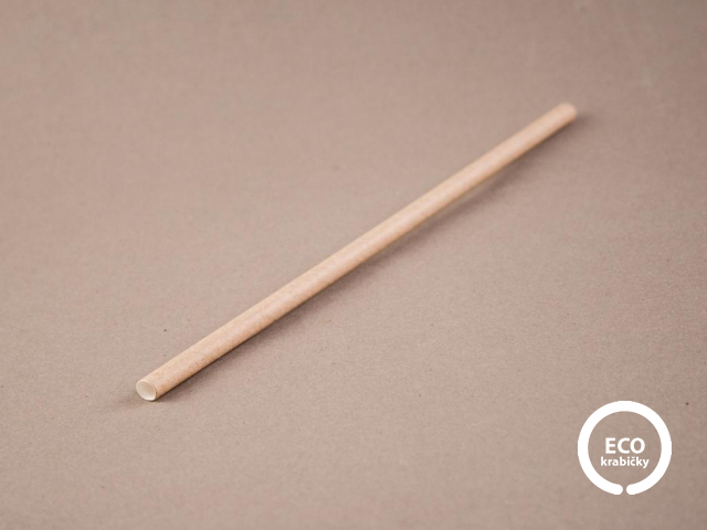 Bio papierová slamka KRAFT 23 cm Ø 0,8 cm