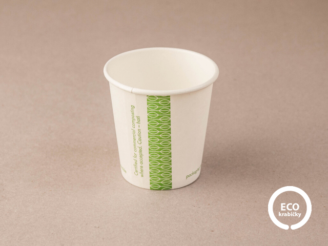 Papierový kelímok, horúci nápoj biely 114 ml/4 oz