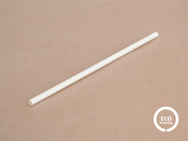Bio papierová slamka biela 19,5cm Ø 0,5 cm