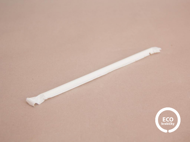 Bio papierová slamka balená biela 19,5 cm Ø 0,5 cm