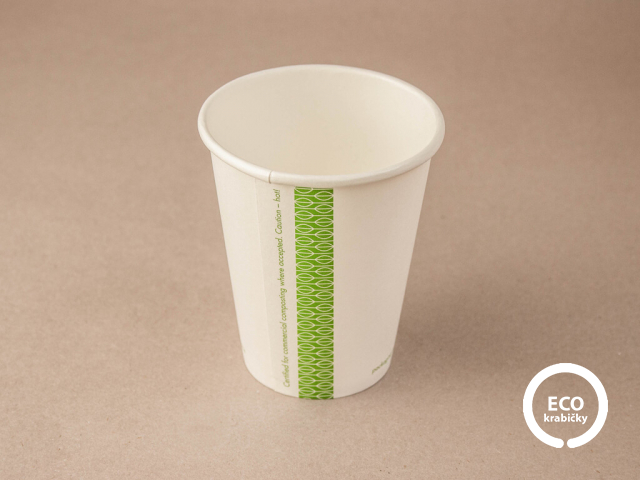 Papierový kelímok na horúci nápoj biely 227 ml/8 oz