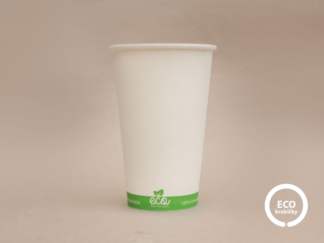 Papierový kelímok ECO CUP bielý 400 ml/16 oz