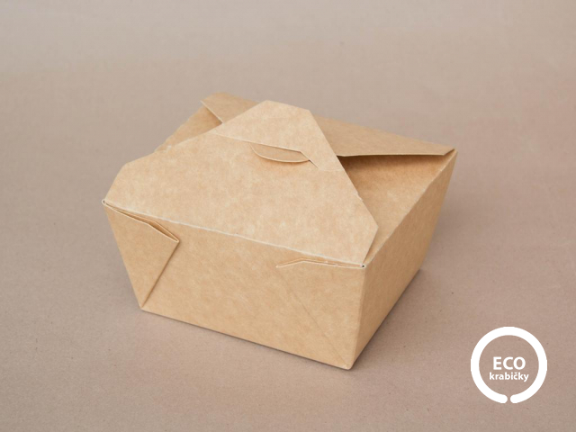 Bio papierový menu box na jedlo hnedý 750 ml