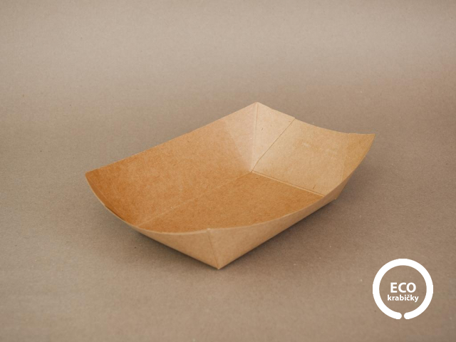 Bio papierový podnos KRAFT 21x14x4,8 cm (16oz)
