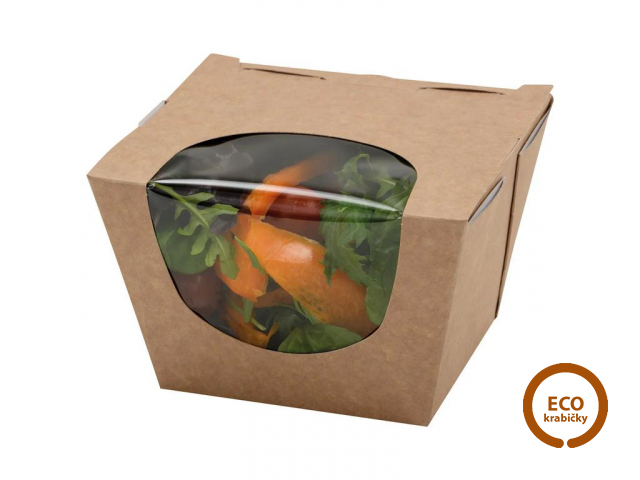 Papierový box s PET oknom 900 ml