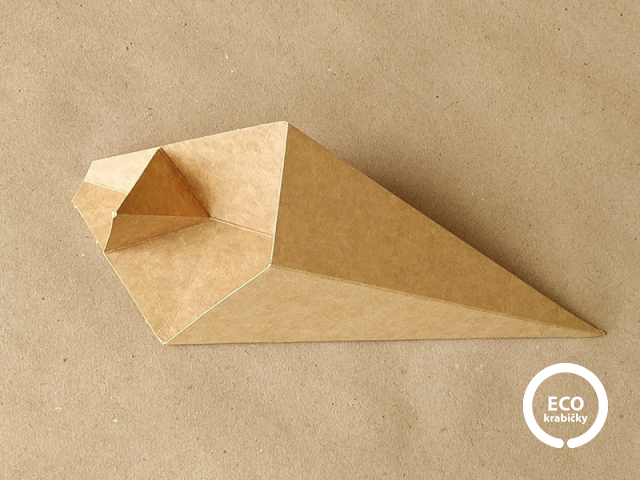 Bio papierový obal na hranolky hnedý + dip 26,7x19,5 cm