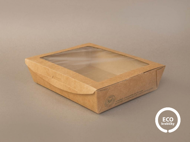 Papierový box s PLA oknom 1100 ml